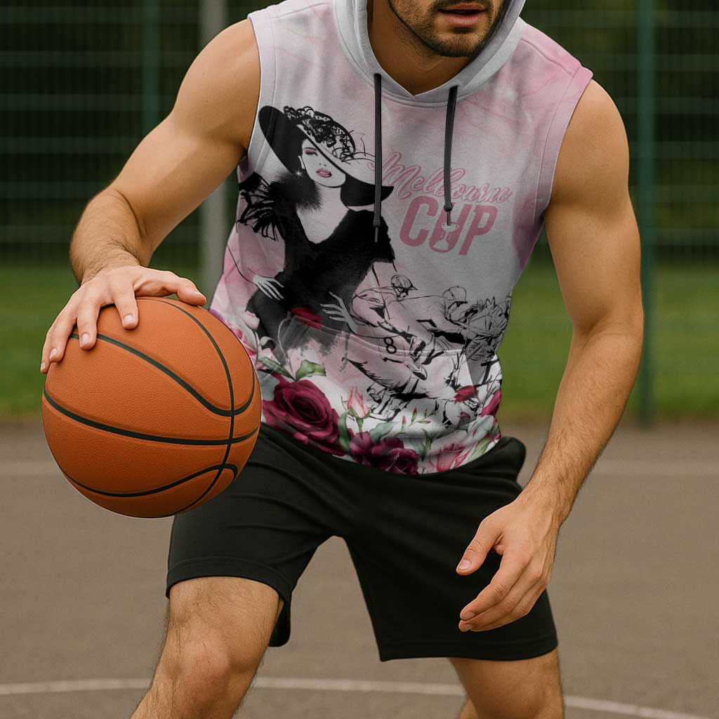 Melbourne Horse Racing Cup Pink Out Derby Sleeveless Hoodie - Wonder Print Shop