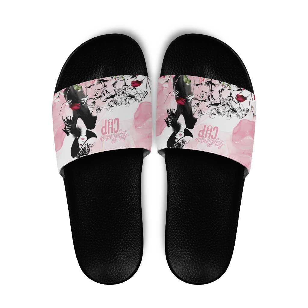 Melbourne Horse Racing Cup Pink Out Derby Slide Sandals - Wonder Print Shop