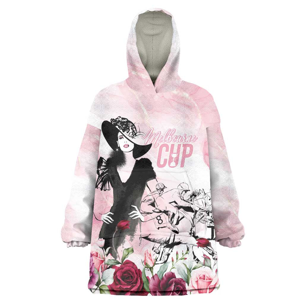 Melbourne Horse Racing Cup Pink Out Derby Wearable Blanket Hoodie - Wonder Print Shop