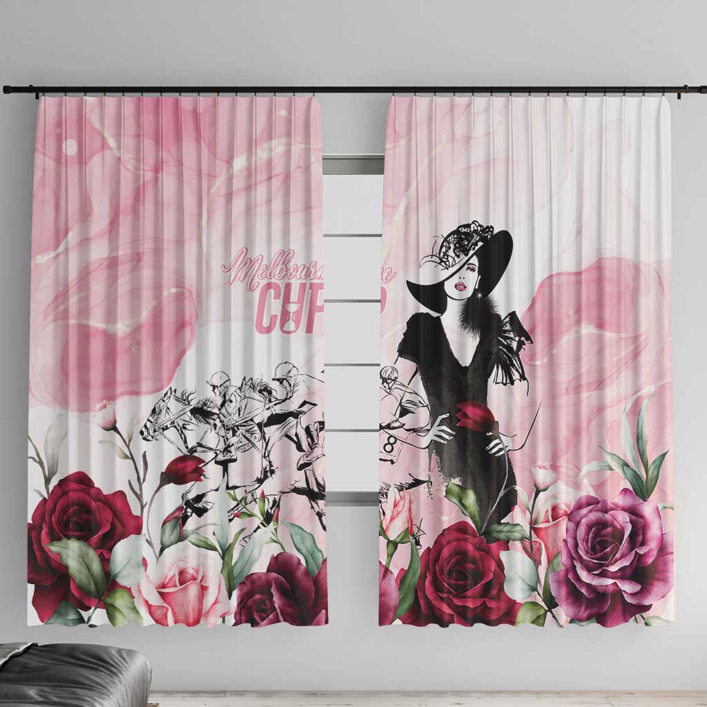 Melbourne Horse Racing Cup Pink Out Derby Window Curtain - Wonder Print Shop