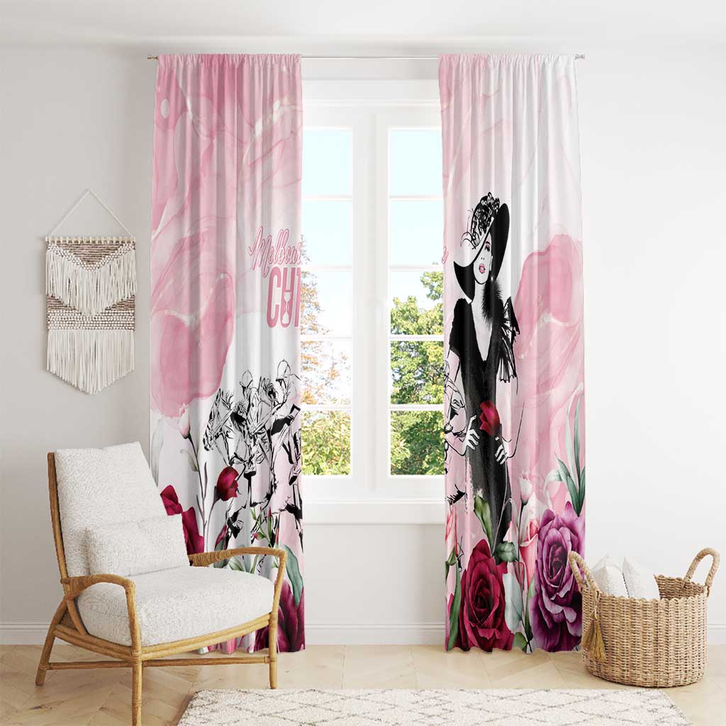 Melbourne Horse Racing Cup Pink Out Derby Window Curtain - Wonder Print Shop
