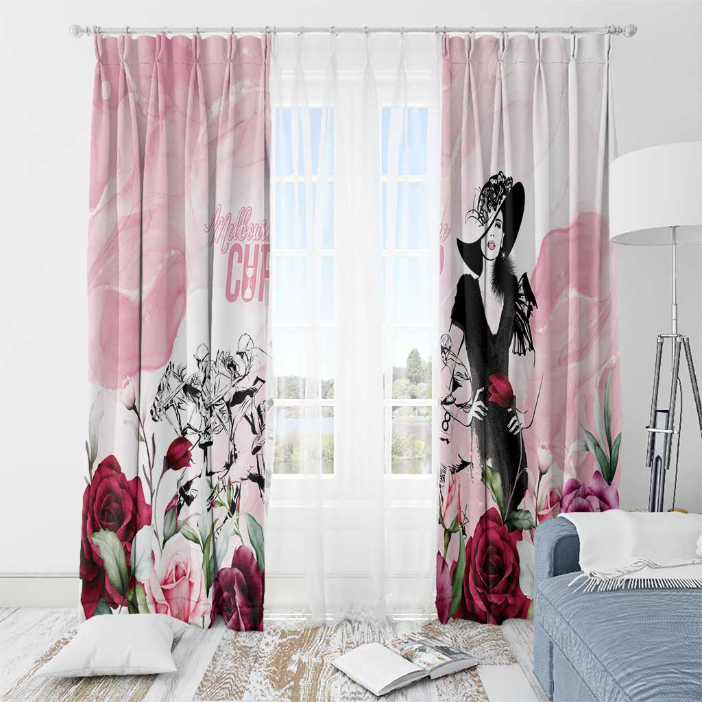 Melbourne Horse Racing Cup Pink Out Derby Window Curtain - Wonder Print Shop