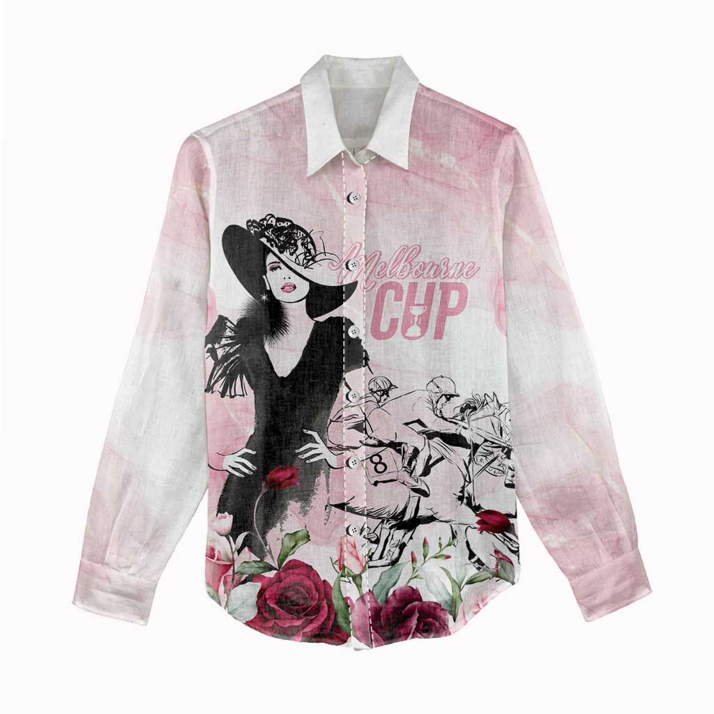 Melbourne Horse Racing Cup Pink Out Derby Women Casual Shirt - Wonder Print Shop