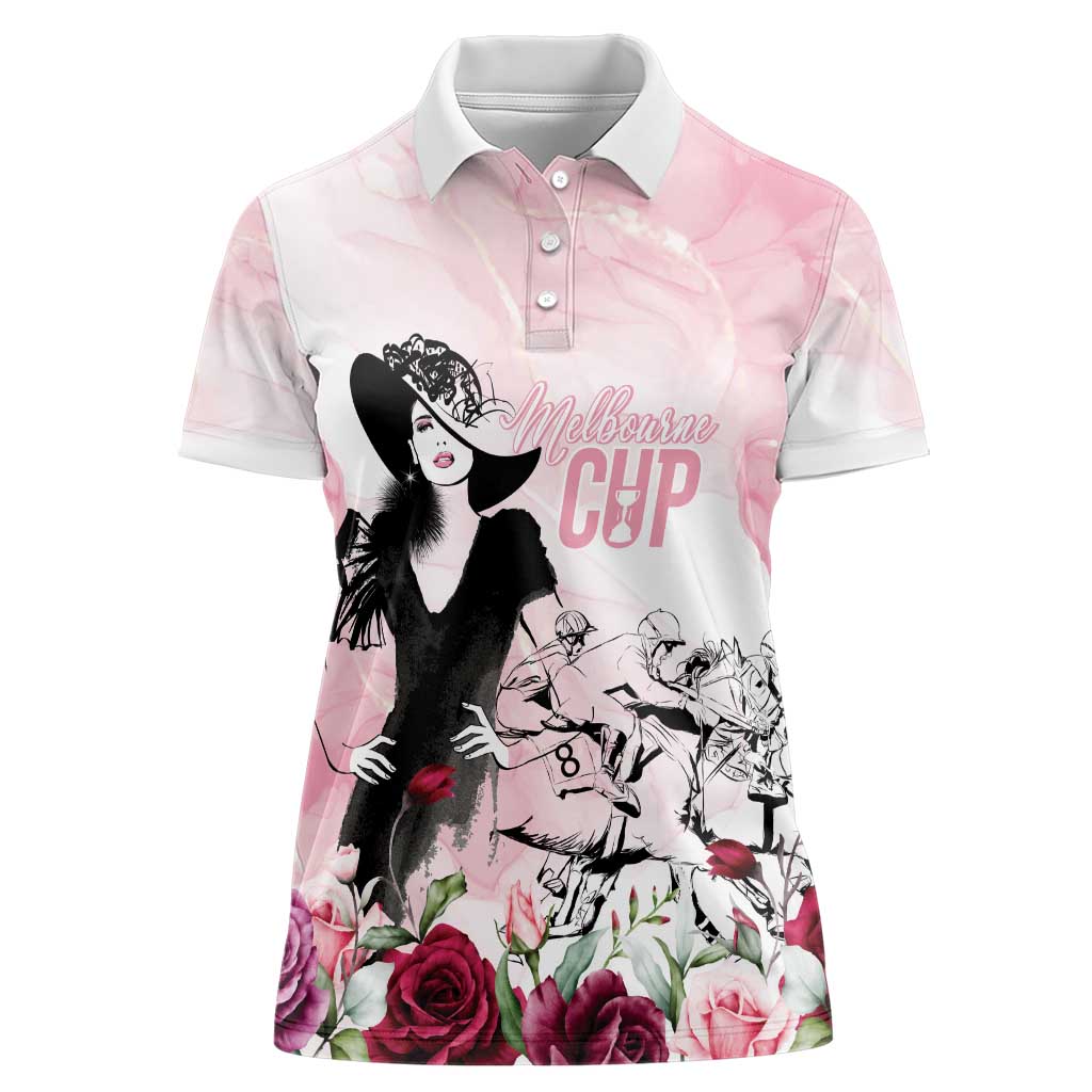 Melbourne Horse Racing Cup Pink Out Derby Women Polo Shirt - Wonder Print Shop