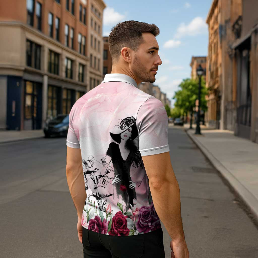 Melbourne Horse Racing Cup Pink Out Derby Zipper Polo Shirt - Wonder Print Shop