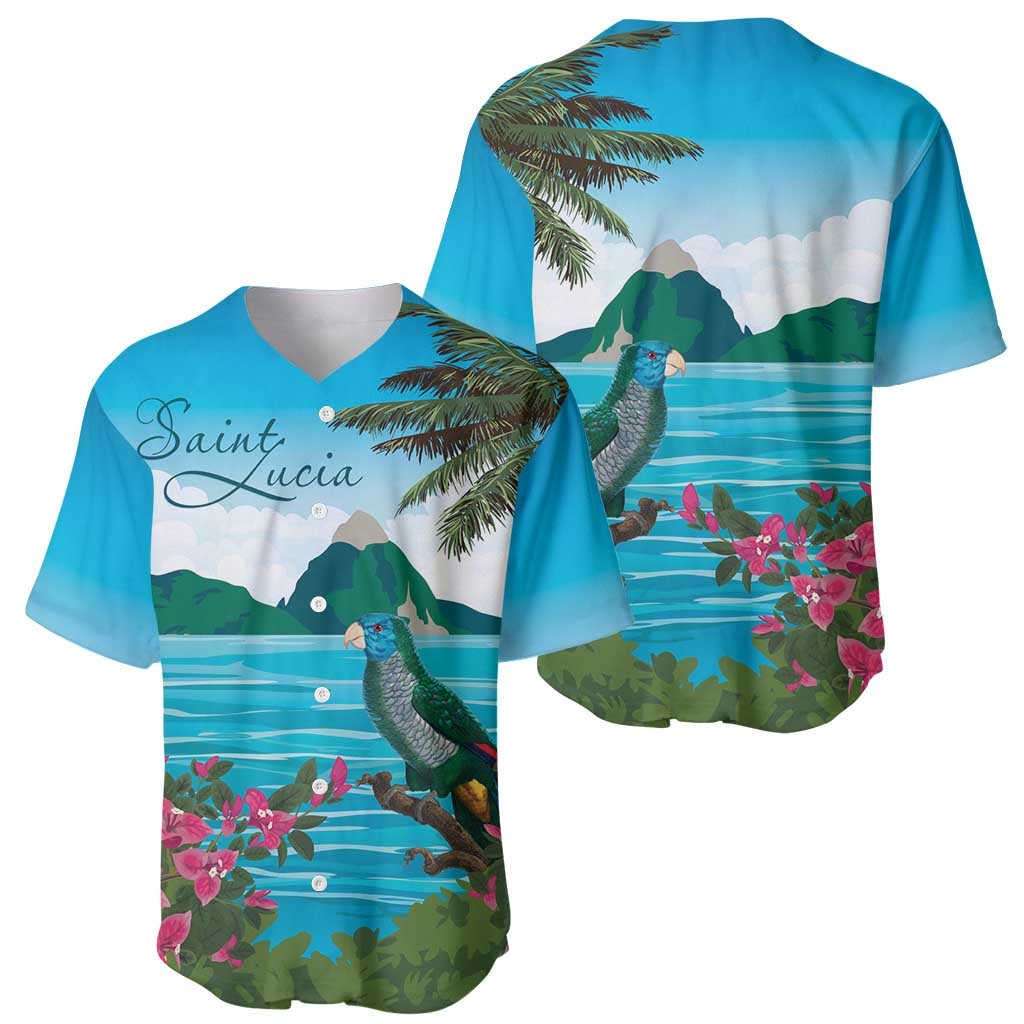 Saint Lucia Island Baseball Jersey Pitons Landscape