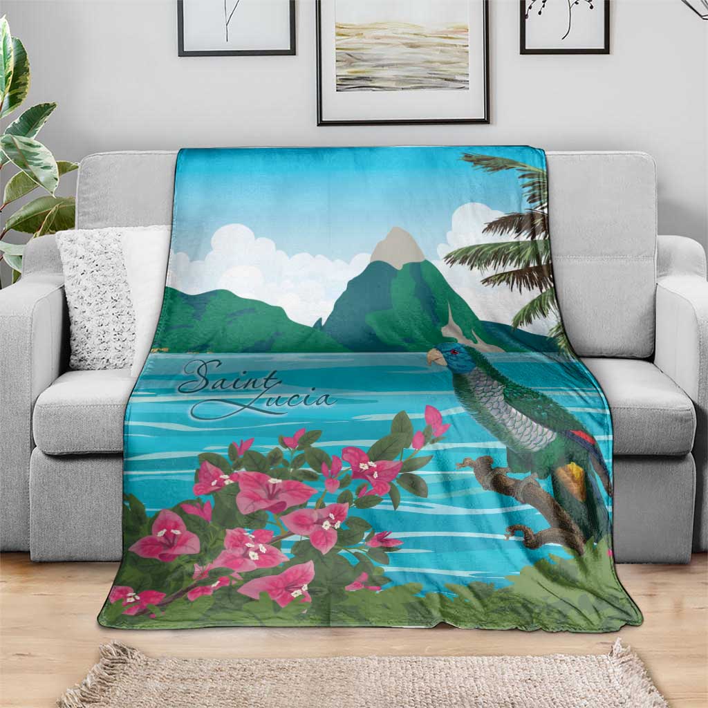 Saint Lucia Island Blanket Pitons Landscape
