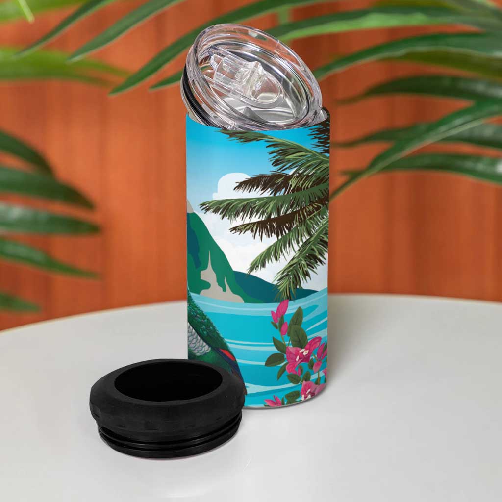 Saint Lucia Island 4 in 1 Can Cooler Tumbler Pitons Landscape