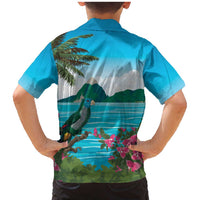 Saint Lucia Island Family Matching Mermaid Dress and Hawaiian Shirt Pitons Landscape
