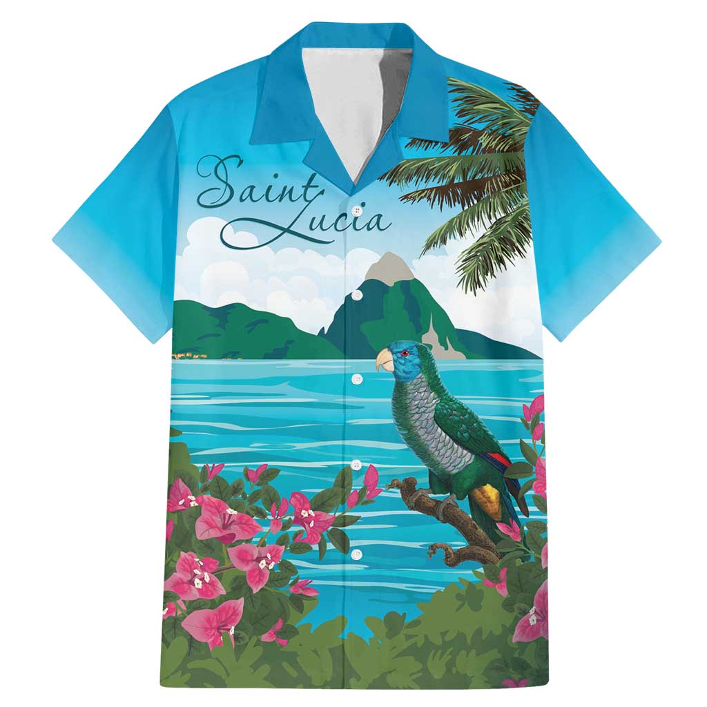Saint Lucia Island Family Matching Mermaid Dress and Hawaiian Shirt Pitons Landscape