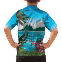 Saint Lucia Island Family Matching Puletasi and Hawaiian Shirt Pitons Landscape