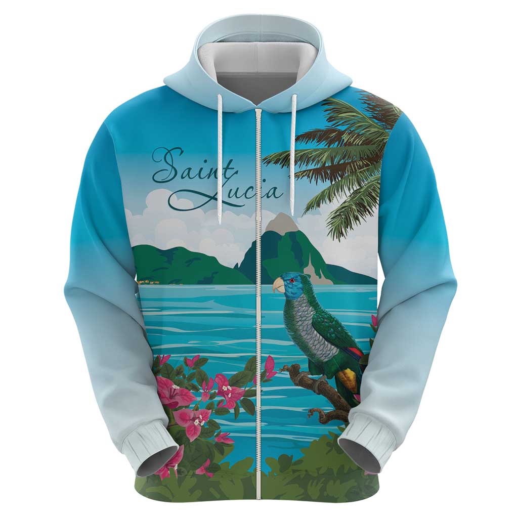 Saint Lucia Island Hoodie Pitons Landscape