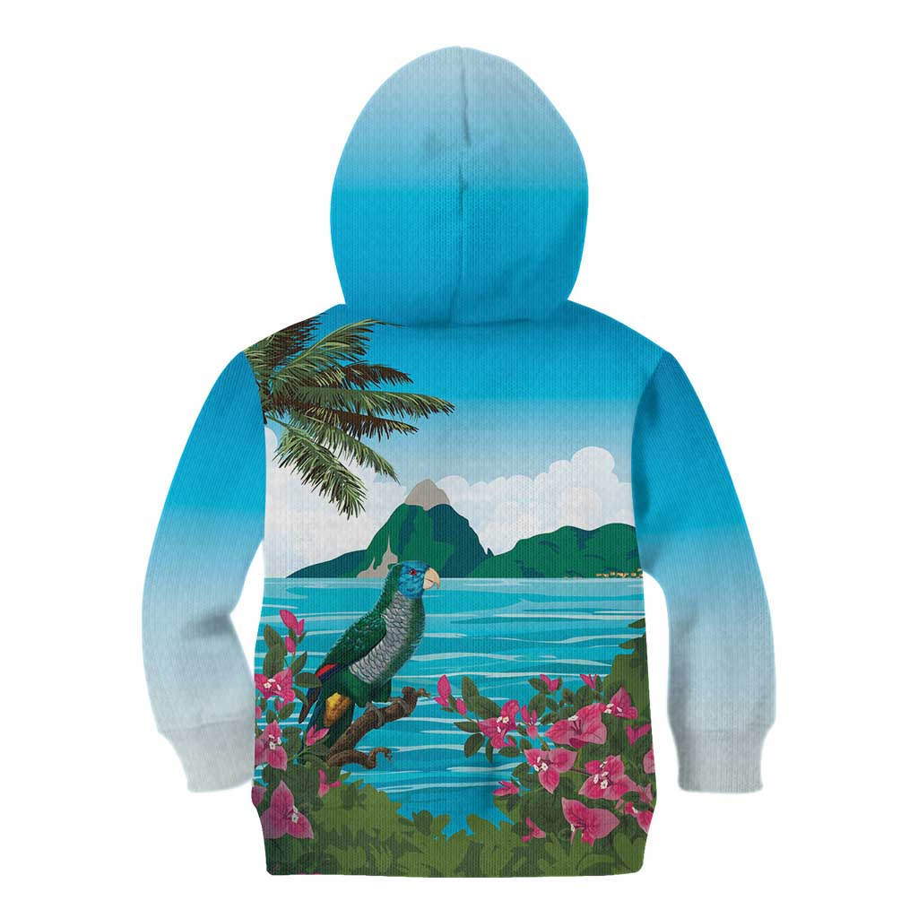 Saint Lucia Island Kid Hoodie Pitons Landscape