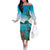 Saint Lucia Island Off The Shoulder Long Sleeve Dress Pitons Landscape