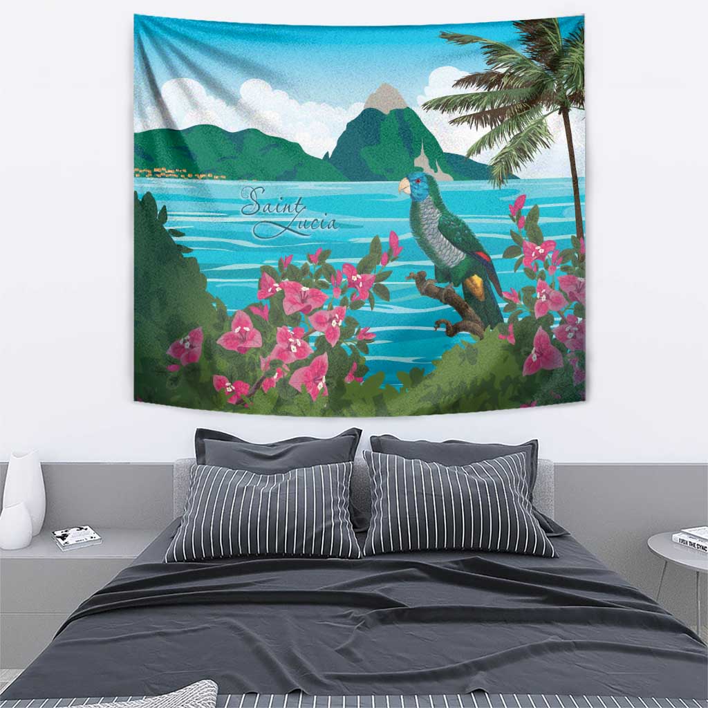 Saint Lucia Island Tapestry Pitons Landscape