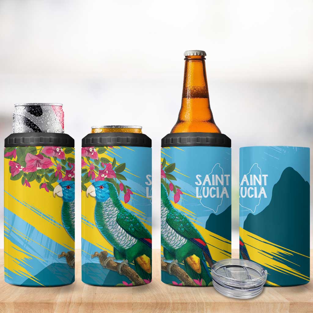 Saint Lucia 4 in 1 Can Cooler Tumbler Tropical Vibes