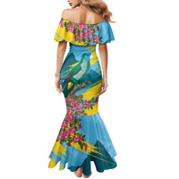 Saint Lucia Family Matching Mermaid Dress and Hawaiian Shirt Tropical Vibes