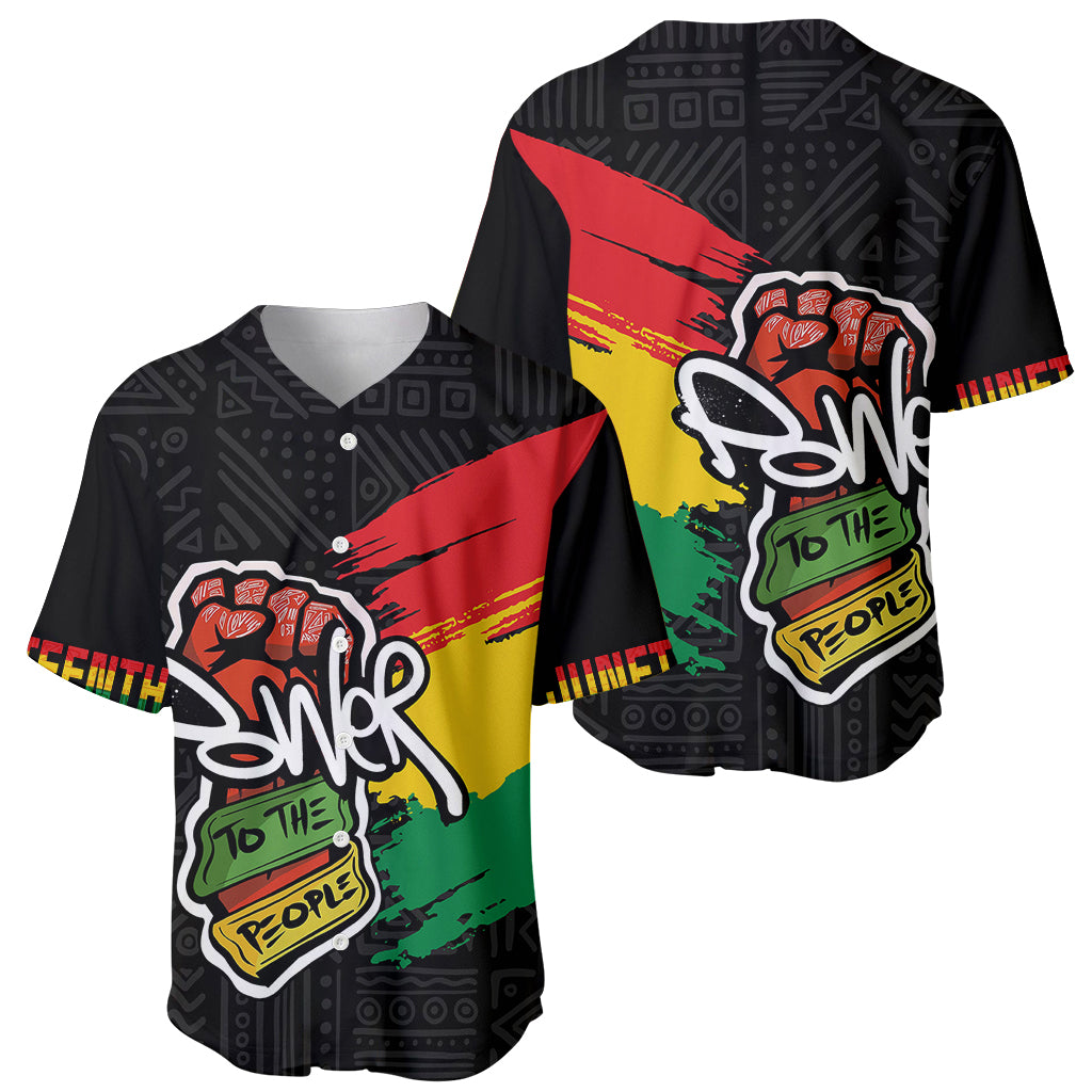 Juneteenth Baseball Jersey Power To The People LT7 - Wonder Print Shop