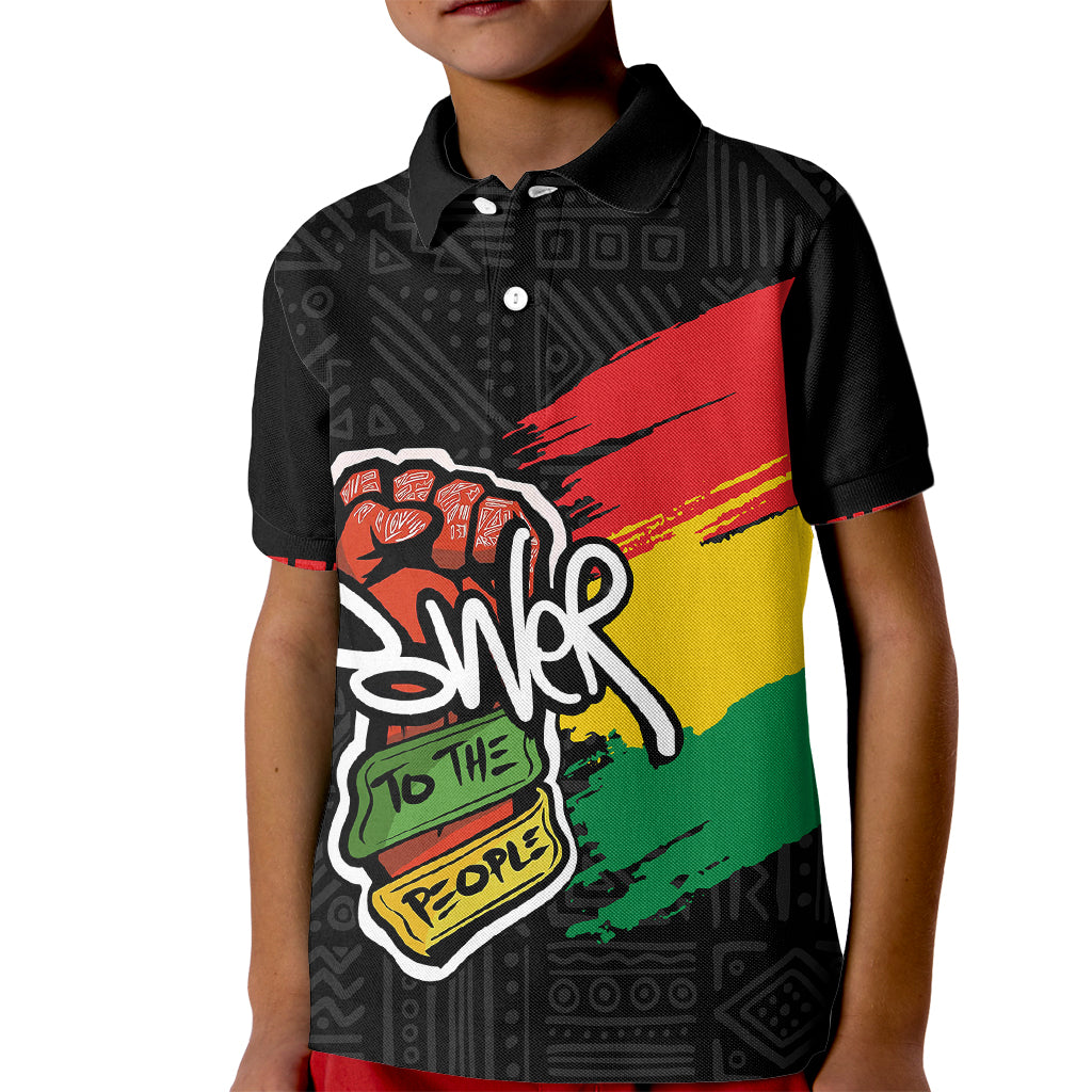 Juneteenth Polo Shirt for Kid Power To The People - Wonder Print Shop