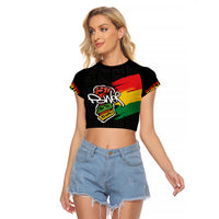 Juneteenth Raglan Cropped T Shirt Power To The People - Wonder Print Shop