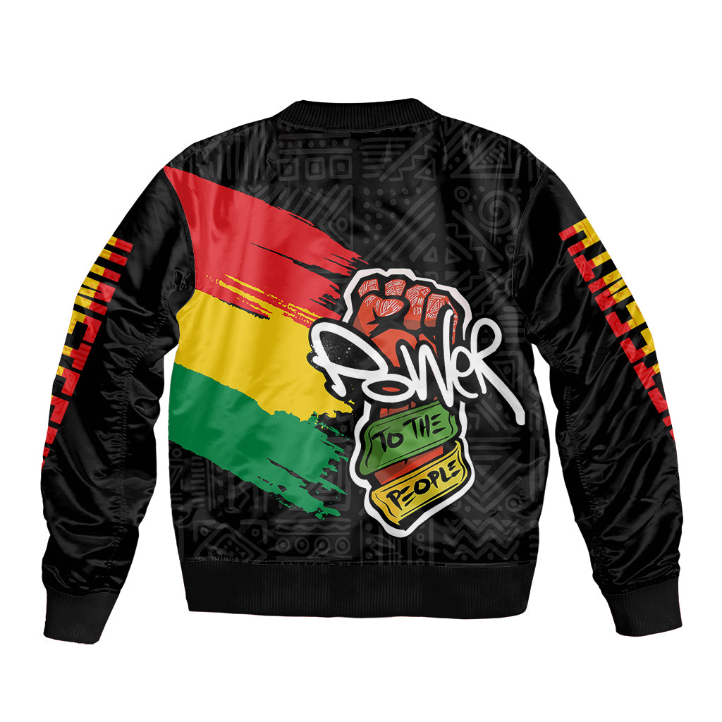 Juneteenth Sleeve Zip Bomber Jacket Power To The People - Wonder Print Shop