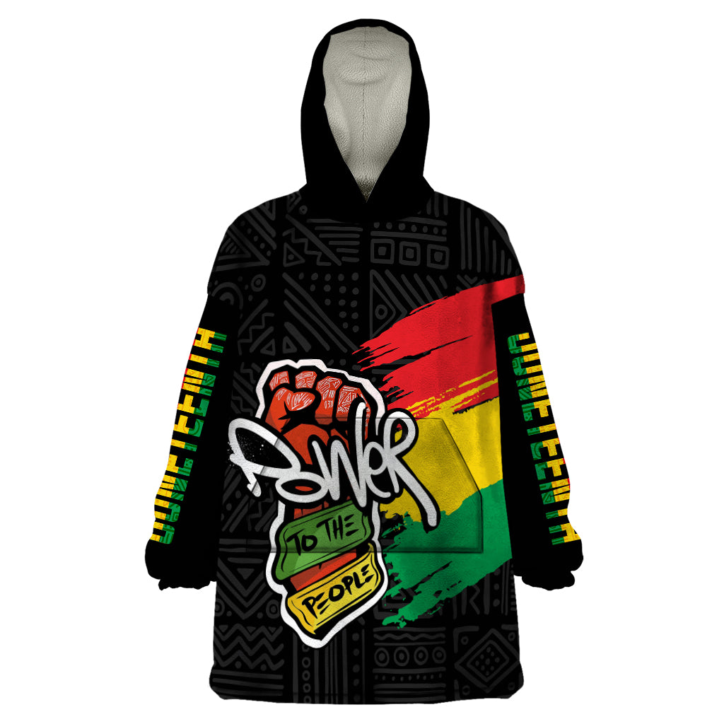 Juneteenth Wearable Blanket Hoodie Power To The People - Wonder Print Shop
