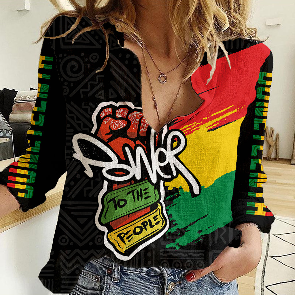Juneteenth Women Casual Shirt Power To The People - Wonder Print Shop