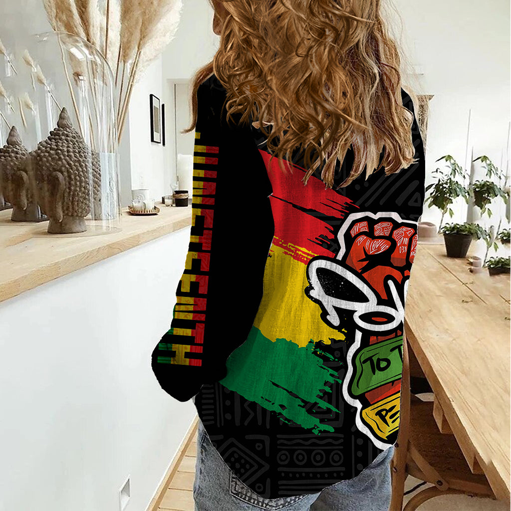 Juneteenth Women Casual Shirt Power To The People - Wonder Print Shop