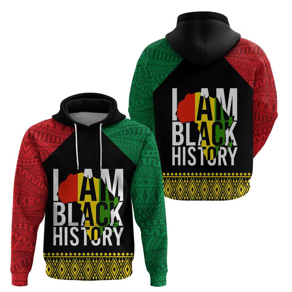 Juneteenth Hoodie Mix African Pattern I Am Black History - Wonder Print Shop