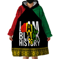 Juneteenth Wearable Blanket Hoodie Mix African Pattern - I Am Black History - Wonder Print Shop