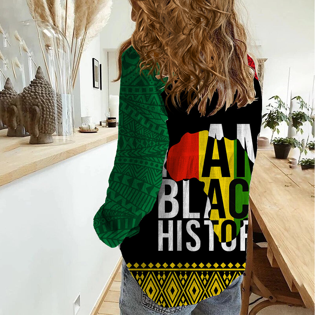 Juneteenth Women Casual Shirt Mix African Pattern - I Am Black History - Wonder Print Shop