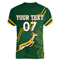 South Africa Rugby 2023 Women V Neck T Shirt Champions GO Bokke - Wonder Print Shop