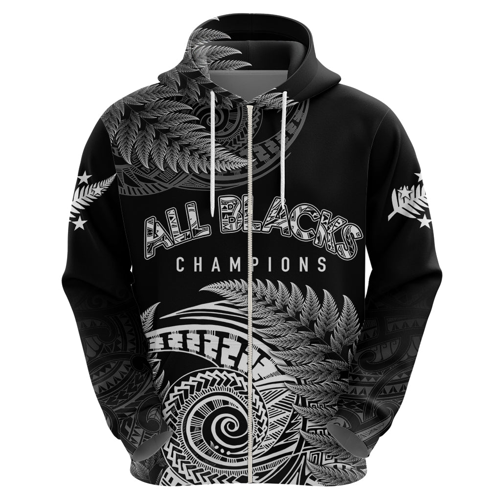 New Zealand Rugby 2023 Hoodie Aotearoa Silver Ferns Champions - Wonder Print Shop