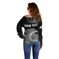 New Zealand Rugby 2023 Off Shoulder Sweater Aotearoa Silver Ferns Champions - Wonder Print Shop