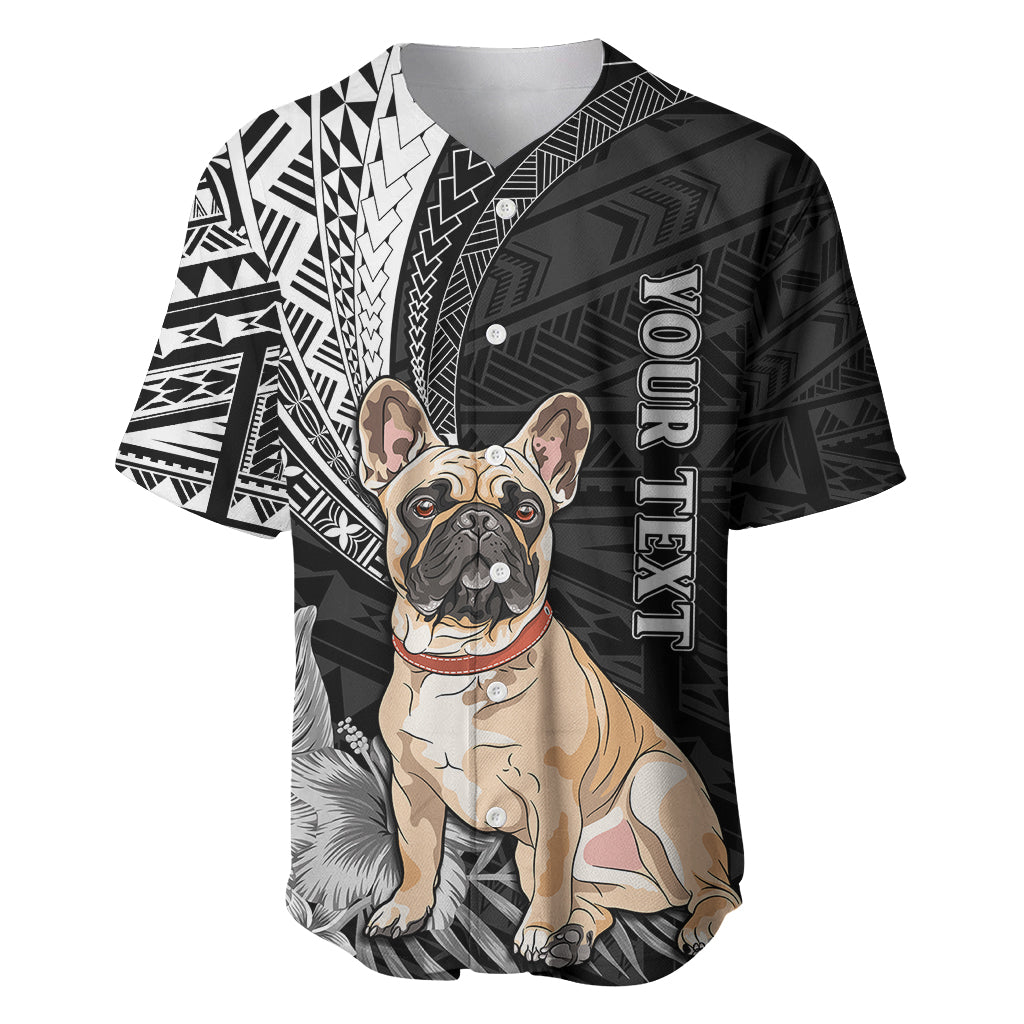 Personalised Polynesian Baseball Jersey Bulldog With Polynesian Patterns LT7 - Wonder Print Shop