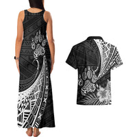 Personalised Polynesian Couples Matching Tank Maxi Dress And Hawaiian Shirt Bulldog With Polynesian Patterns LT7 - Wonder Print Shop