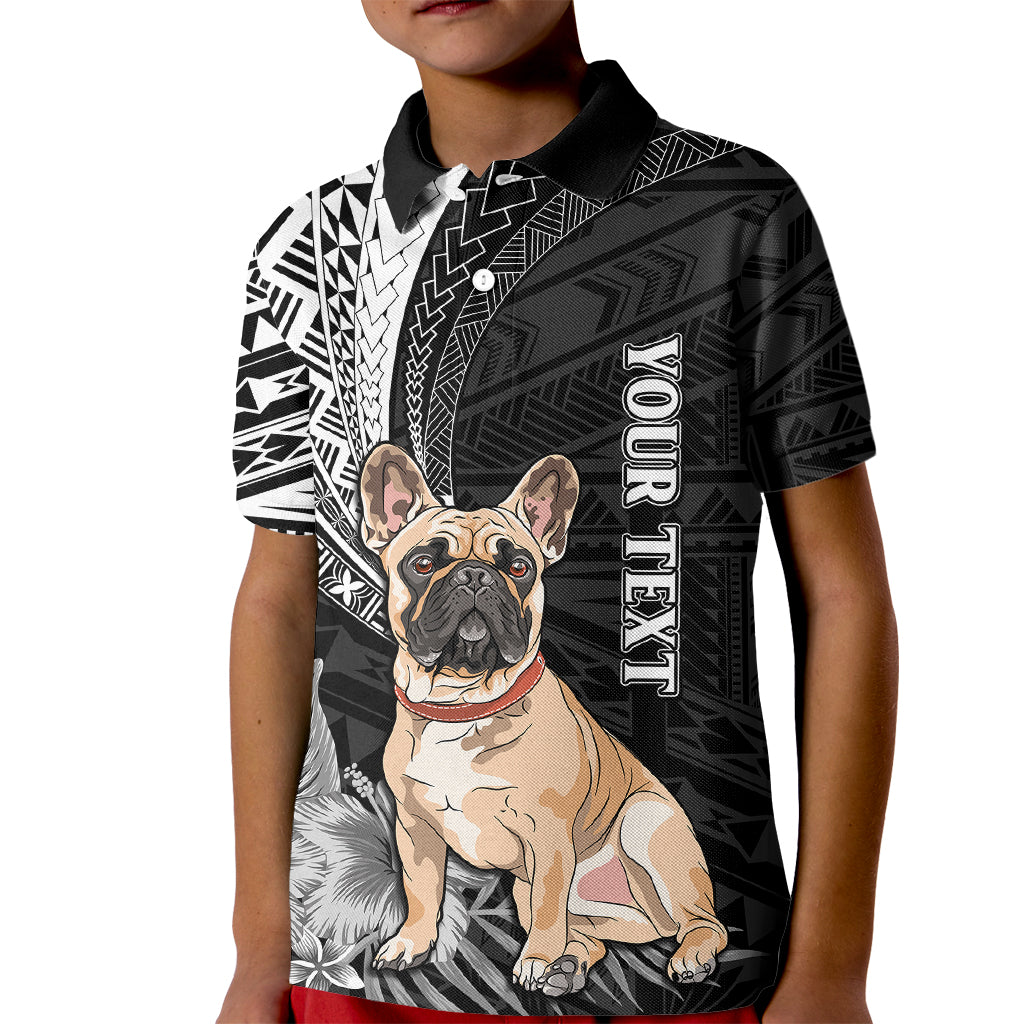 Personalised Polynesian Kid Polo Shirt Bulldog With Polynesian Patterns - Wonder Print Shop
