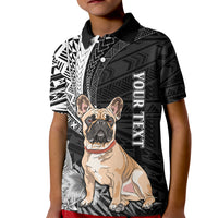 Personalised Polynesian Kid Polo Shirt Bulldog With Polynesian Patterns - Wonder Print Shop