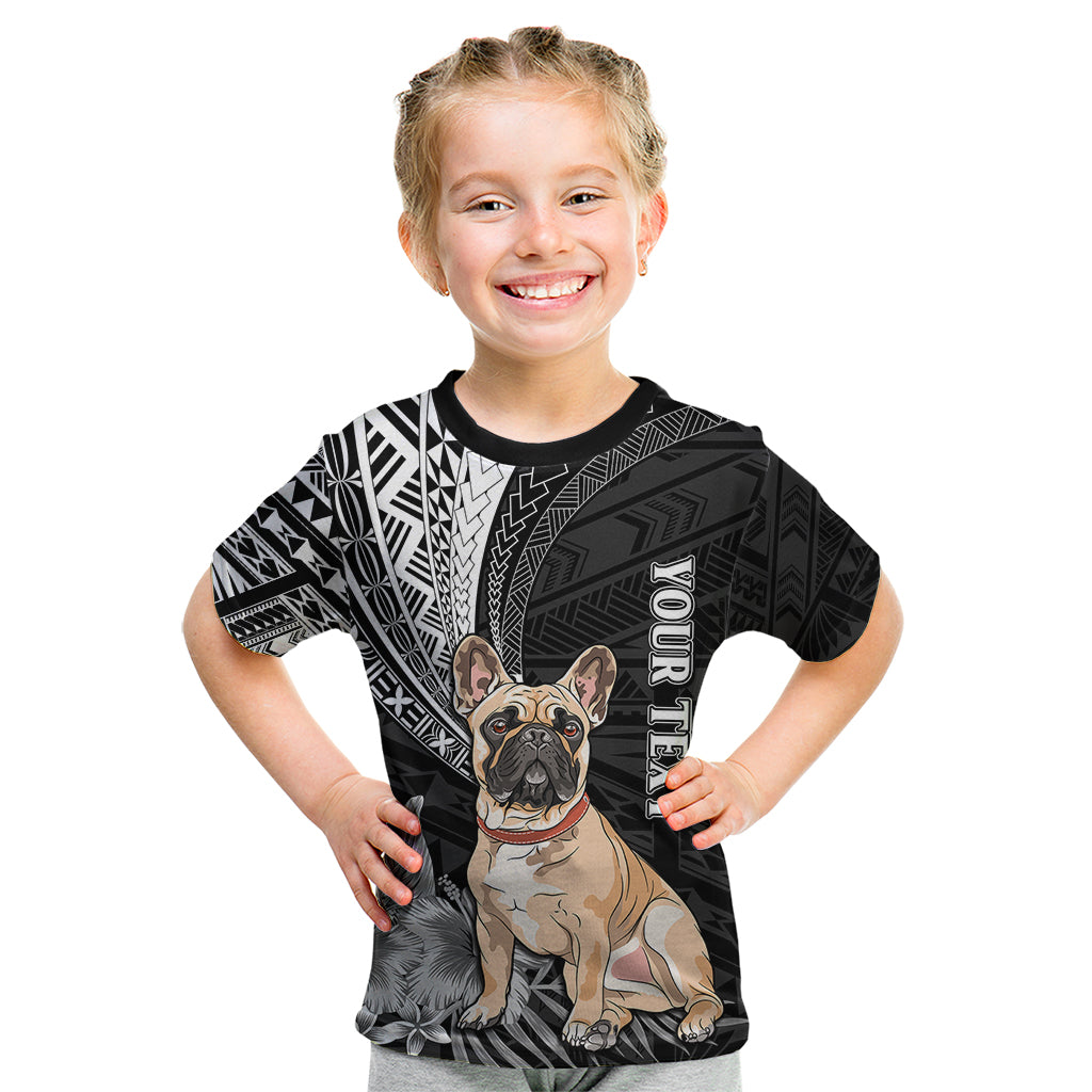 Personalised Polynesian Kid T Shirt Bulldog With Polynesian Patterns - Wonder Print Shop