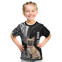 Personalised Polynesian Kid T Shirt Bulldog With Polynesian Patterns - Wonder Print Shop