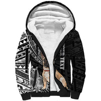 Personalised Polynesian Sherpa Hoodie Bulldog With Polynesian Patterns - Wonder Print Shop