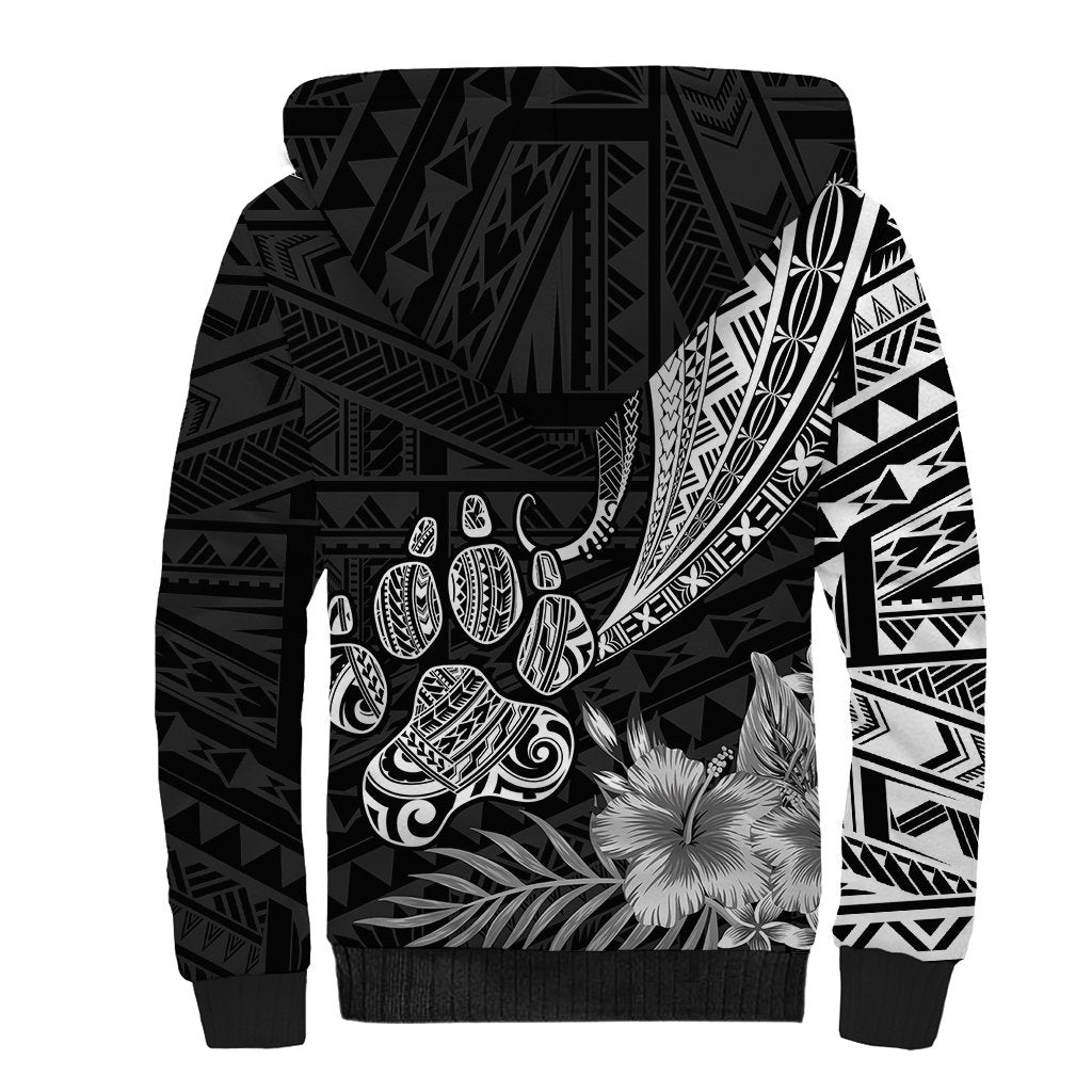 Personalised Polynesian Sherpa Hoodie Bulldog With Polynesian Patterns - Wonder Print Shop