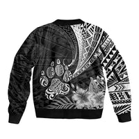 Personalised Polynesian Sleeve Zip Bomber Jacket Bulldog With Polynesian Patterns - Wonder Print Shop