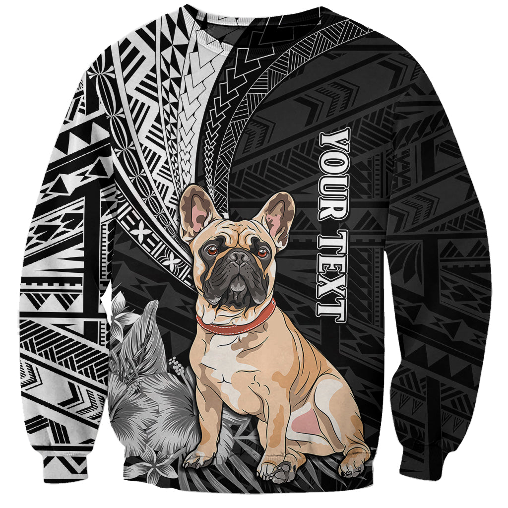 Personalised Polynesian Sweatshirt Bulldog With Polynesian Patterns - Wonder Print Shop