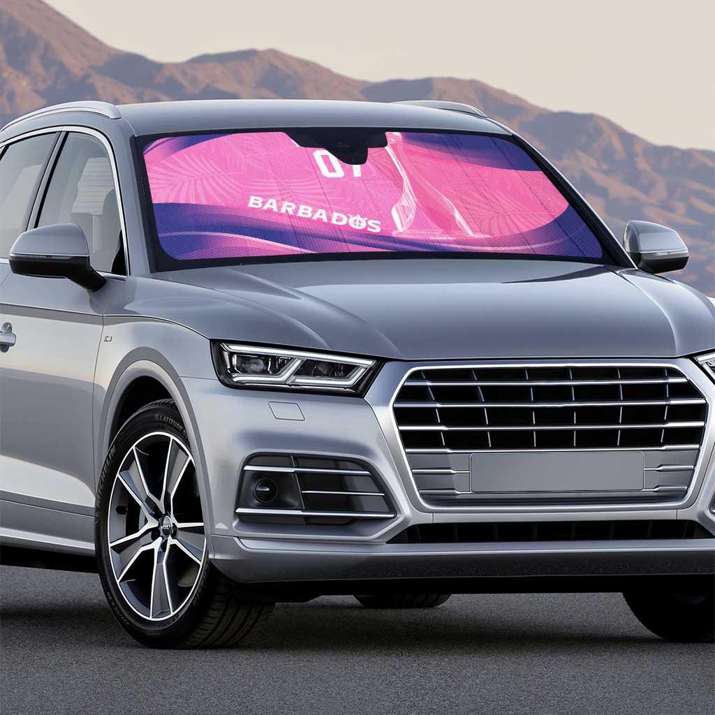 Barbados Cricket Custom Auto Sun Shade Royal Champions - Tropical Vibes - Wonder Print Shop