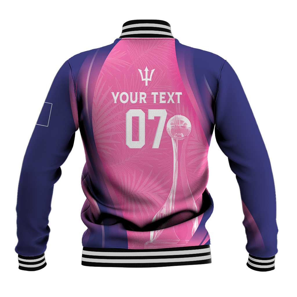 Barbados Cricket Custom Baseball Jacket Royal Champions - Tropical Vibes - Wonder Print Shop