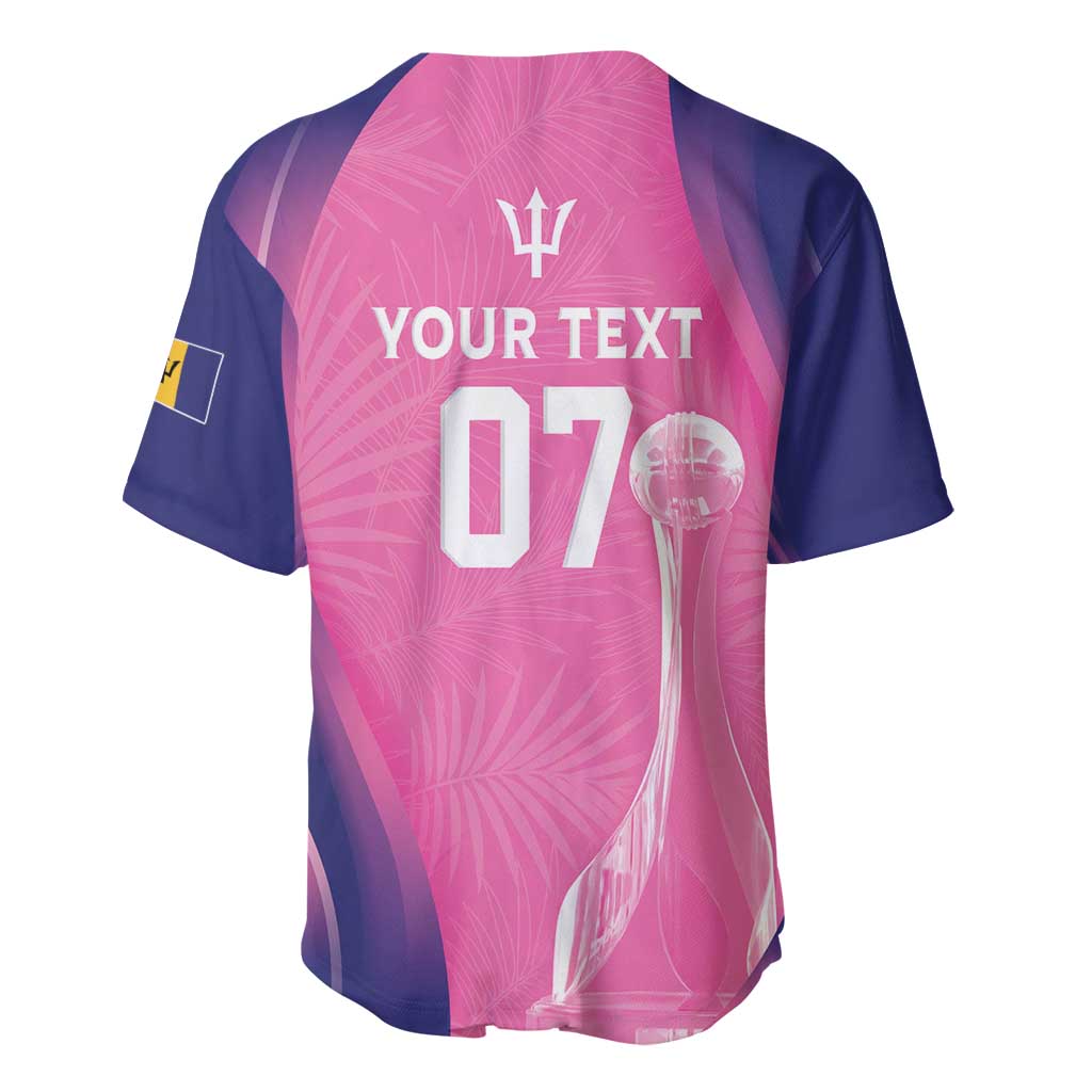 Barbados Cricket Custom Baseball Jersey Royal Champions - Tropical Vibes - Wonder Print Shop