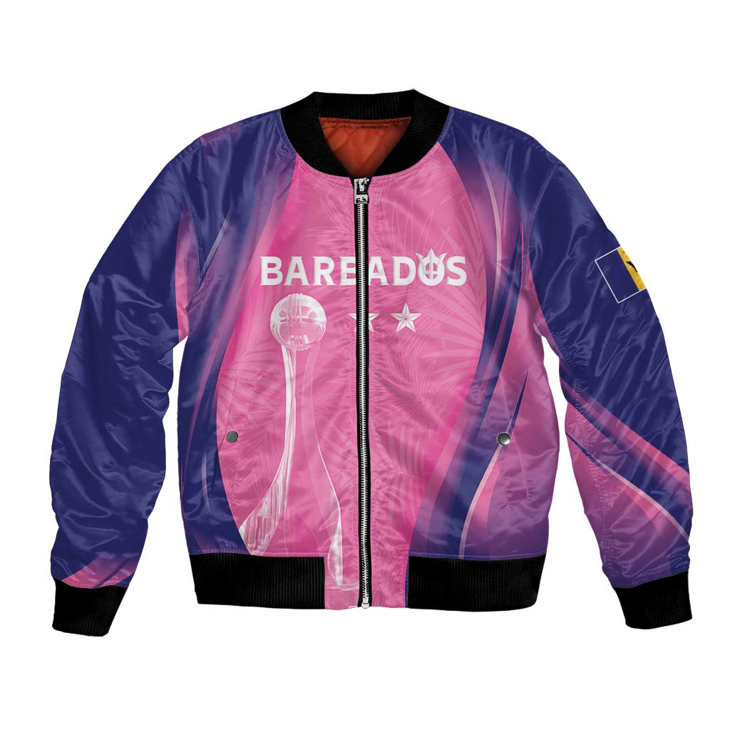Barbados Cricket Custom Bomber Jacket Royal Champions - Tropical Vibes - Wonder Print Shop