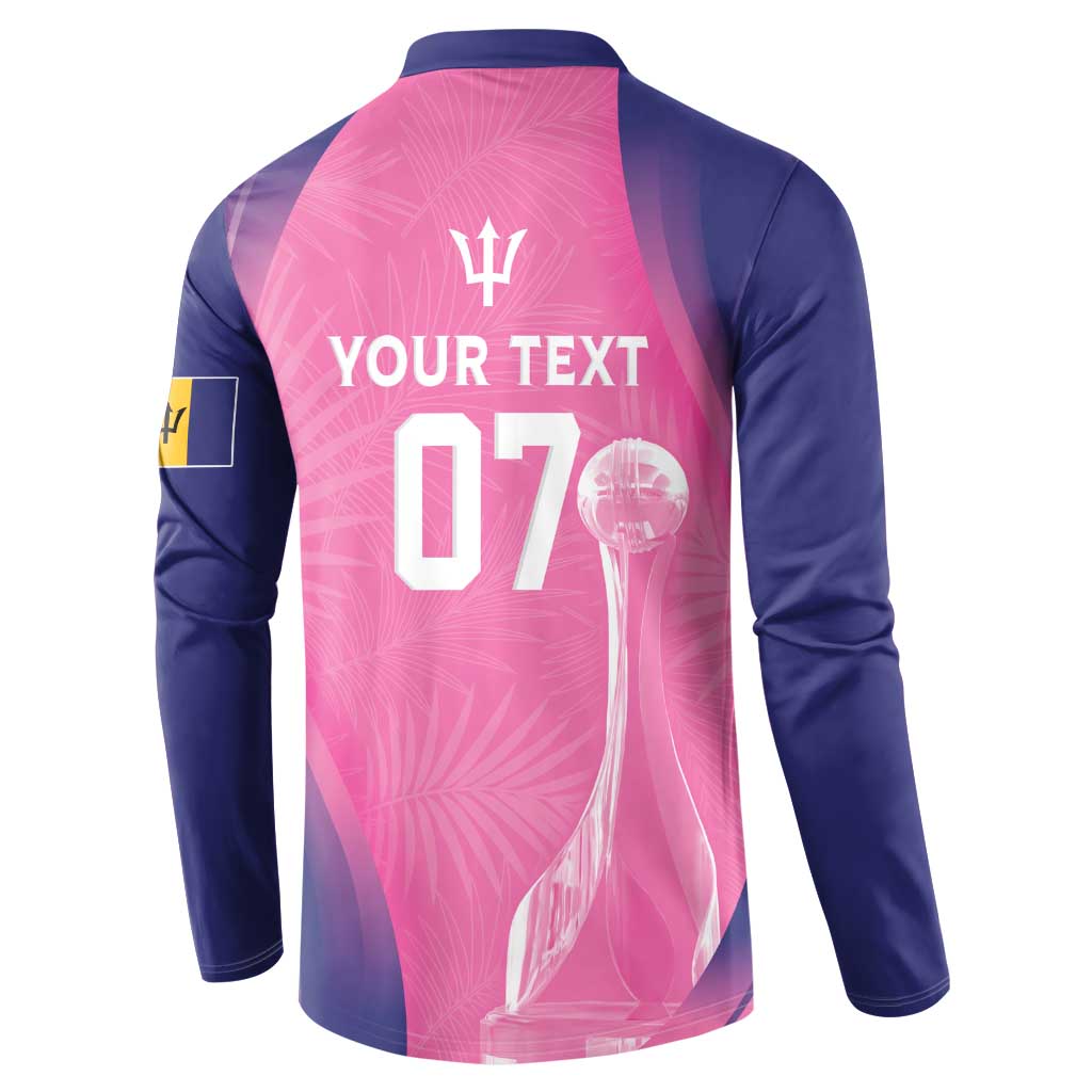 Barbados Cricket Custom Button Sweatshirt Royal Champions - Tropical Vibes - Wonder Print Shop