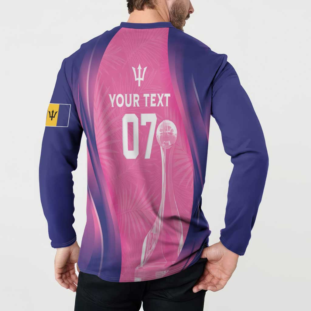 Barbados Cricket Custom Button Sweatshirt Royal Champions - Tropical Vibes - Wonder Print Shop
